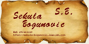 Sekula Bogunović vizit kartica